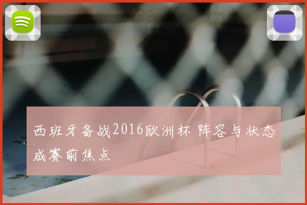 西班牙备战2016欧洲杯 阵容与状态成赛前焦点